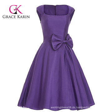 Grace Karin Ärmelloses lila Vintages 50s Kleid CL006094-4